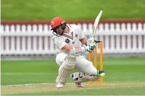  ?? GETTY IMAGES ?? Tom Latham struck a Plunket Shield ton on the second day of Canterbury’s match against Wellington in the capital yesterday.