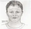  ?? LAPORTE COUNTY SHERIFF’S OFFICE ?? A police sketch of the man suspected of trying to abduct a 1- year- old boy June 29 in northwest Indiana.
