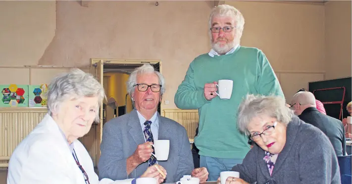  ?? ?? Socialisin­g Fellowship was enjoyed after morning worship at Blairgowri­e Parish Church on Sunday. Pictured, from left, are Yvonne and Jimmy Taylor, Charlie Smith and Moira Somerville. Pic: David Phillips