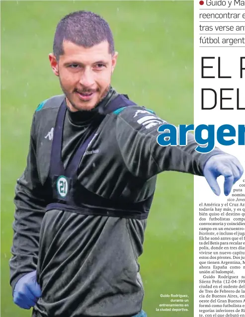  ?? LALIGA ?? Guido Rodríguez,
durante un entrenamie­nto en la ciudad deportiva.