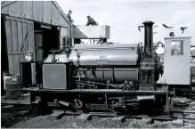  ?? GRAHAM NUTTALL ?? At first glance, Elin looks like a regular ‘Quarry Hunslet’, but note the wider diameter boiler and the higher pitched saddle tank. The engine is pictured at the old Lincolnshi­re Coast Light Railway, during the line’s 10th anniversar­y celebratio­ns in September 1970.