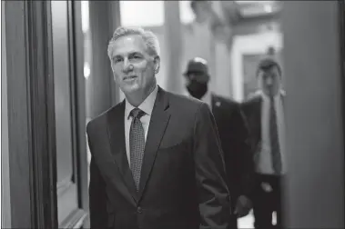  ?? J. SCOTT APPLEWHITE/AP FILE PHOTO ?? House Minority Leader Kevin McCarthy, R-Calif., walks to the chamber for final votes Dec. 2 as the House wraps up its work for the week at the Capitol in Washington.