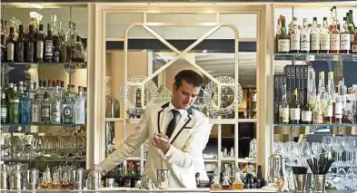  ??  ?? Bartender Erik Lorincz at The American Bar, Savoy Hotel, London, the world’s best bar. — Photos: AFP