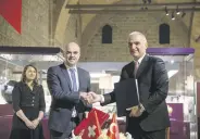  ?? ?? Ministers Mehmet Nuri Ersoy (R) and Alain Berset shake hands, in Ankara, Türkiye, Nov. 15, 2022.