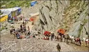  ??  ?? A file photo of pilgrims during last year’s Amarnath Yatra.