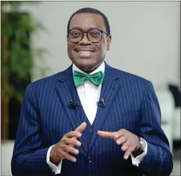  ?? ?? African Developmen­t Bank president Akinwumi Adesina