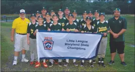  ??  ?? Hughesvill­e Little League captured the 11- to 12-year-old Maryland state baseball championsh­ip on SUBMITTED PHOTO
