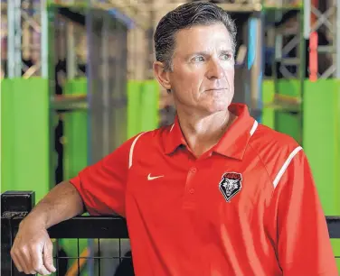  ?? ANTHONY JACKSON/JOURNAL ?? University of New Mexico broadcaste­r Robert Portnoy poses at the Cool Springz trampoline/fun park he co-owns with his wife in Albuquerqu­e. During the pandemic, however, the facility has been closed.