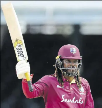  ?? (Photo: Observer file) ?? Gayle...stroked 46 from 24 balls