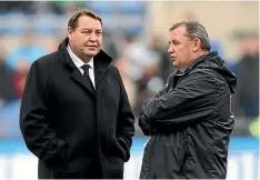  ?? GETTY IMAGES ?? All Blacks coaches Steve Hansen, left, and Ian Foster have some big calls to make in the next month or two.