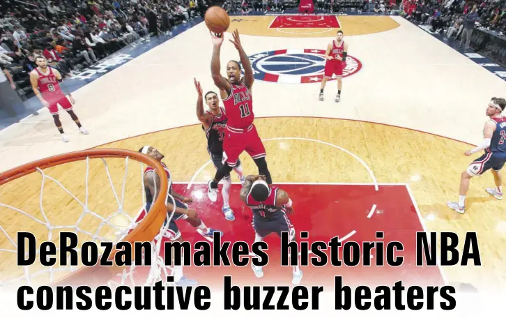 DeRozan makes historic NBA consecutive buzzer beaters