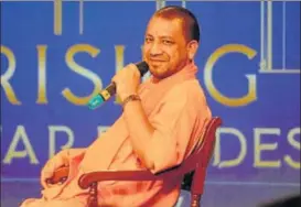  ?? DEEPAK GUPTA/HT ?? Chief minister Yogi Adityanath at an event hosted by a news channel in Lucknow.