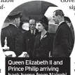  ?? ?? Queen Elizabeth II and Prince Philip arriving back home from Nairobi after the king’s death