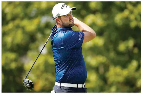  ??  ?? Marc Leishman of Australia hits his tee shot on the fourth hole during the second round of the BMW Championsh­ip at Conway Farms Golf Club on Friday in Lake Forest, Illinois. (AFP)