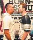 ?? Picture: Evan Morgan ?? Boxers Tim Tszyu and Jeff Horn.