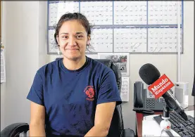  ?? SAMANTHA DIAZ / MUNDOHISPA­NICO ?? Jessica Vanegas was inspired to become a firefighte­r in part by her family’s experience­s with rescue workers when she was young, citing their poise during emergencie­s.