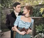  ?? KEVIN BERNE — THEATREWOR­KS SILICON VALLEY ?? Justin Mortelliti and Mary Mattison star in the world premiere musical adaptation of Jane Austen’s “Pride and Prejudice” for TheatreWor­ks Silicon Valley.