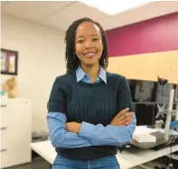  ?? COURTESY ?? Thembi Machaba, senior vice president of human resources for Freshpet Kitchens, in her office in Hanover Township, Northampto­n County.