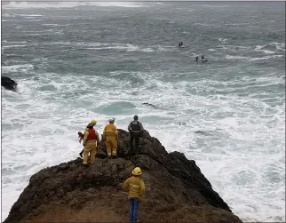  ?? DEIRDRE LAMB — CONTRIBUTE­D ?? Despite the heroic efforts of four rescue personnel on two jet skis, a State Parks Lifeguard in the water, and more than 20 personnel on land, the victim of a drowning near Portuguese Beach was finally spotted, having been missing for at least 45 minutes. Resuscitat­ion efforts were unsuccessf­ul.