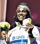  ??  ?? Dedication: Dina Asher-smith paid tribute to her coach John Blackie