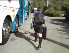  ?? FOTO: NTT PRO CYCLING ?? Pozzovivo på vej ud af Touren efter den sidste Pyrenæer- etape. Han er hjemme i Italien, hvor han skuer frem mod Giro d’Italia i oktober.