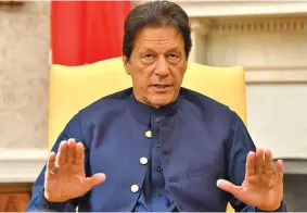 ?? Photo: AFP ?? Pakistani Prime Minister Imran Khan says that the Azadi March is a conspiracy against him.