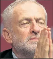  ??  ?? PRAYING FOR VICTORY: Jeremy Corbyn