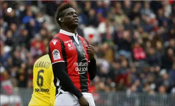  ??  ?? Absent à Nantes, Mario Balotelli va jouer son premier match de la saison à l’Allianz Riviera, contre le Paris Saint-Germain. (Photo Jean-François Ottonello)