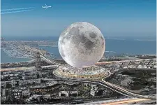  ?? MICHAEL HENDERSON THE ASSOCIATED PRESS ?? An artist’s rendering shows Canadian entreprene­ur Michael Henderson’s MOON project, envisioned on the Dubai Pearl, a coveted plot of land at the base of The Palm Jumeirah.
