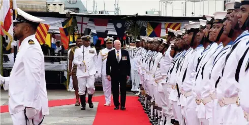  ?? PHOTO: FELIX LESINAIVAL­U. ?? Governor-General of Australia, David Hurley, during his visit to the Stanley Brown Naval Base.