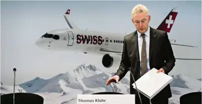  ?? (ENNIO LEANZA/KEYSTONE) ?? Thomas Klühr, le nouveau directeur de Swiss depuis février, veut préserver un grand degré d’indépendan­ce pour Swiss.