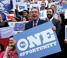  ??  ?? One off? Alex Salmond during the 2014 campaign