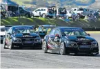  ?? Picture: DAVE LEDBITTER ?? ACTION MEN: Engen Xtreme Audi drivers Michael Stephen and Simon Moss led Saturday’s opening Sasol Global Touring Car race in East London