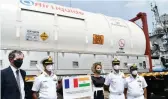  ??  ?? Two tanks containing 20 Metric Tonnes each Liquid Medical Oxygen reached Mumbai from Doha on Monday
