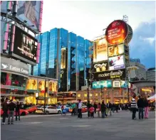  ??  ?? Above: Yonge-Dundas Square Left: Toronto’s Film Festival Complex, Nathan Phillips Square