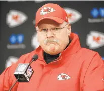  ?? ED ZURGA/ASSOCIATED PRESS ?? Chiefs coach Andy Reid’s Hall of Fame-worthy career includes about everything but a Super Bowl victory. He has coached in 25 playoff games, the most ever by anyone who hasn’t won a Super Bowl.