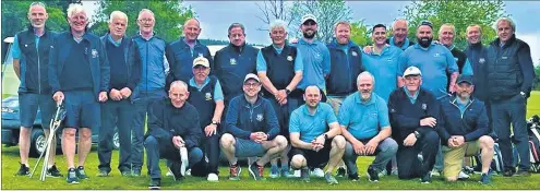  ?? ?? Fermoy GC Purcell panel and team managers Colm Murphy, Noel Crowley and John Lawlor, pictured following their great win in Mallow Golf Club with president John O’Sullivan, men’s captain Gerry Stanton and supporters.