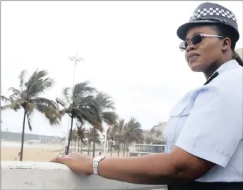  ??  ?? HANDS ON: Former Tshwane metro policewoma­n Senior Superinten­dent Lindi Nkolele is now making waves as head of operations at the beachfront, bringing people together as part of her management style.