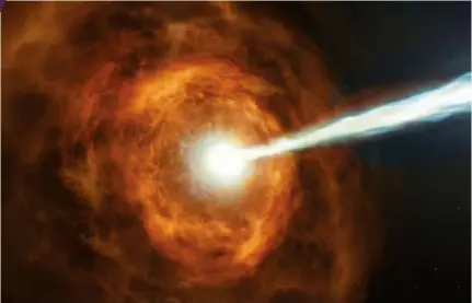  ??  ?? Above:
Gamma-ray bursts might be the result of Planck stars exploding in the early universe