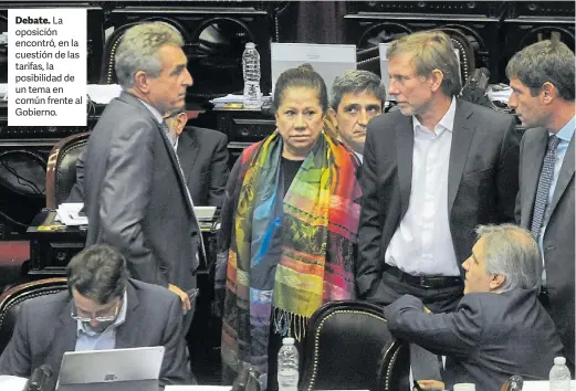  ??  ?? Debate. La oposición encontró, en la cuestión de las tarifas, la posibilida­d de un tema en común frente al Gobierno.