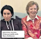  ??  ?? HELPING HAND Princess Latifa with Mary Robinson