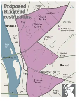  ??  ?? Bridgend and Kinnoull is one of several areas around the city centre where parking meters may be installed.