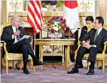  ?? ?? US President Joe Biden with Japan Prime Minister Fumio Kishida during a bilateral meeting in Tokyo