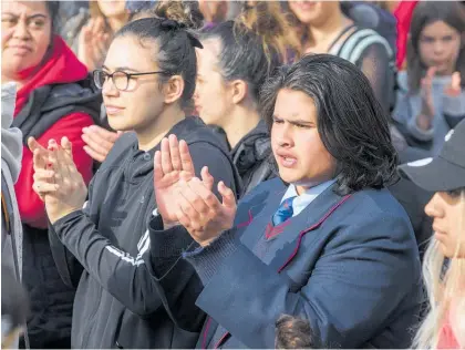  ?? Photo / Mark Mitchell ?? Actor Julian Dennison was among hundreds of Ihuma¯ tao protesters in Wellington yesterday.