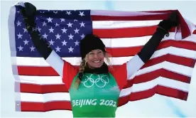  ?? Andrew Milligan/PA ?? The USA's Lindsey Jacobellis after winning the women's snowboard cross final. Photograph: