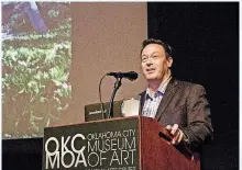  ?? [PHOTO BY ALYSSA SPERRAZZA, FOR THE OKLAHOMAN] ?? Dr. Kevin McCauley speaks at the Oklahoma City Museum of Art about addiction.