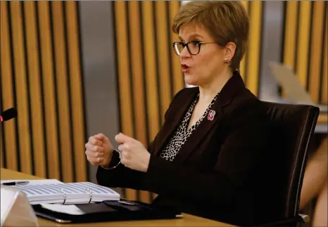  ?? Picture: Andrew Cowan/scottish Parliament/pa ?? First Minister Nicola Sturgeon appearing before the Scottish Parliament’s Covid-19 Committee in Edinburgh