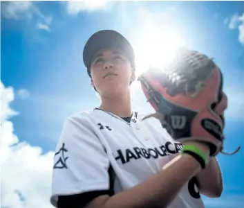  ?? DARRYL DYCK/THE CANADIAN PRESS ?? Claire Eccles, 19, poses for a photograph at the University of British Columbia in Vancouver, B.C., on Friday May 12, . The Victoria HarbourCat­s announced Tuesday that Eccles will join the club for the 2017 West Coast League season. She will be the...