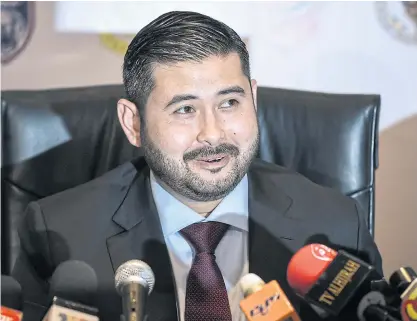  ??  ?? Tunku Ismail Sultan Ibrahim speaks to the media after being appointed Malaysia’s football chief last year.