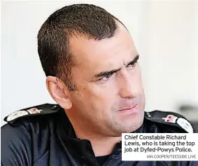  ?? IAN COOPER/TEESSIDE LIVE ?? Chief Constable Richard Lewis, who is taking the top job at Dyfed-powys Police.